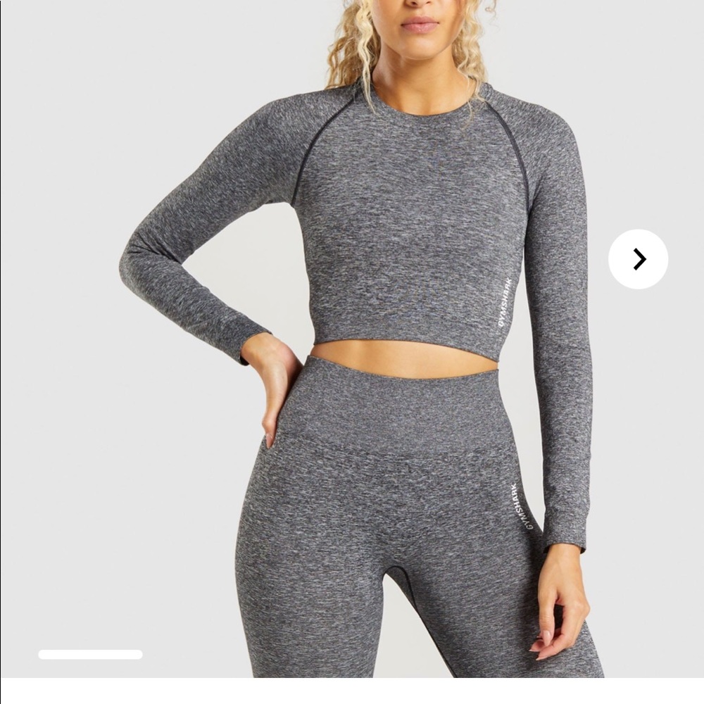 Adapt Marl Seamless Long Sleeve Crop Top